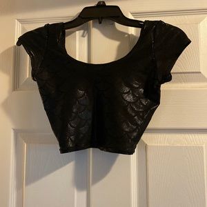 Black Mermaid Blackmilk Clothing Crop Top